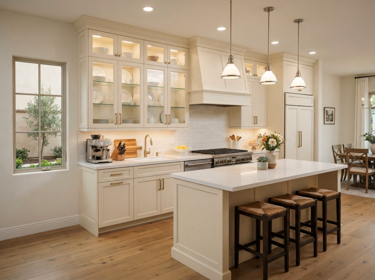 Glass Front Cabinet Style in San Diego County.