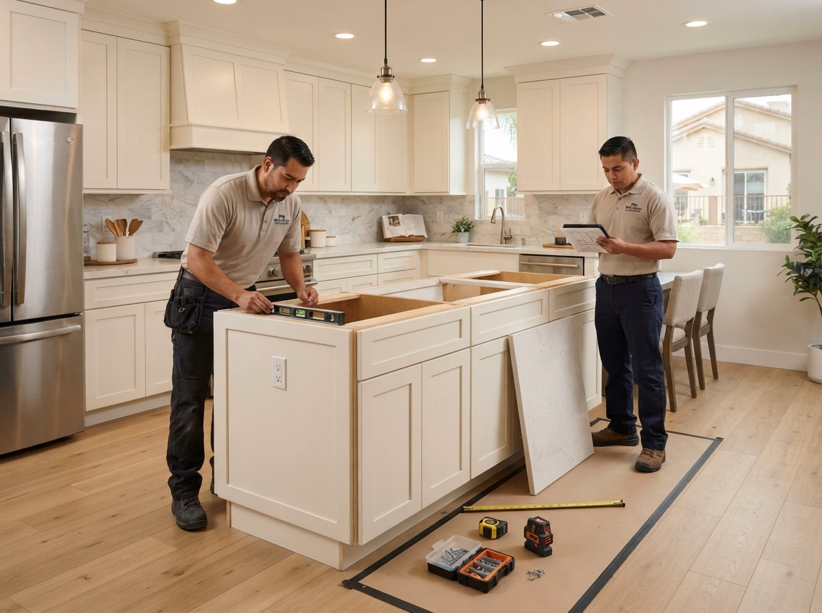 Kitchen Island Installation Process | San Diego County Kitchen Island Installation Process in San Diego County.