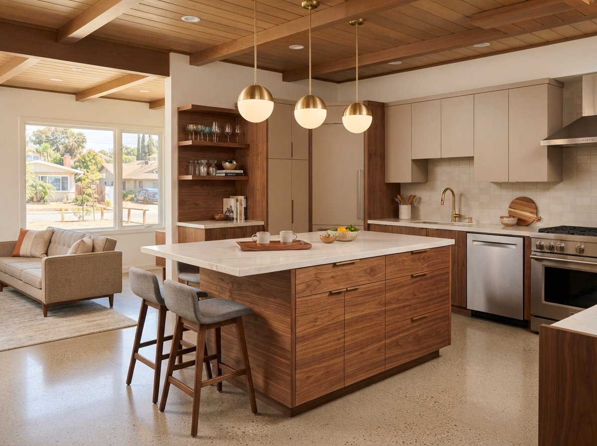 Mid Century Walnut Island Style | San Diego County Mid Century Walnut Island Style in San Diego County.